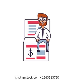 businessman sitting in document