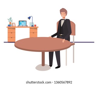 businessman sitting in the living room