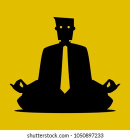 Businessman Sitting and Meditating 