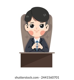 Businessman sitting at office armchair vector