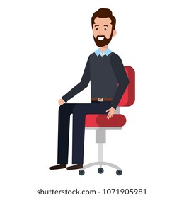 businessman sitting in office chair