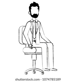 businessman sitting in office chair