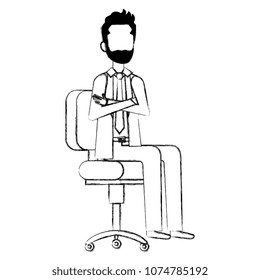 businessman sitting in office chair