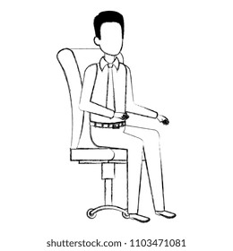 businessman sitting in office chair