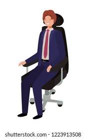 businessman sitting in office chair avatar character