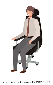 businessman sitting in office chair avatar character