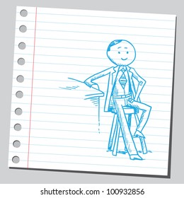 Businessman sitting on a bar chair