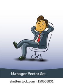 Businessman sitting on office chair
