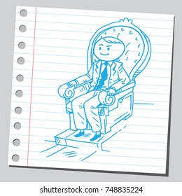 Businessman sitting the throne