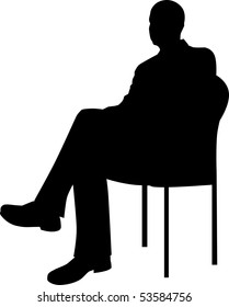 Businessman Sitting Silhouette