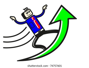 businessman skate arrow