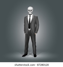 Businessman with Skull Head (EPS10)