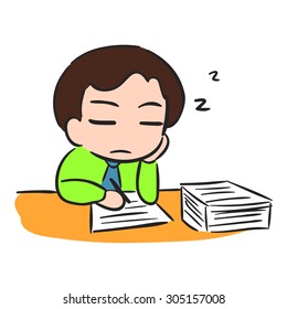 Businessman Sleep with low battery, VECTOR Stock EPS10