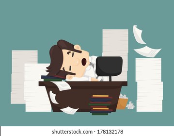 Businessman sleeping, eps10 vector format
