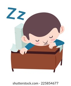 businessman sleeping on desk