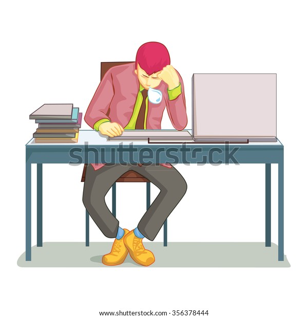Sleepy At Office Desk Sleepy At Office Desk