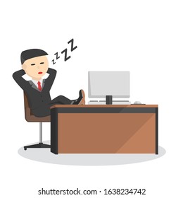 businessman sleeping at work design