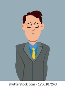 Businessman sleepy facial expressionvector illustration. Businessman character expression for design, motion or animation.