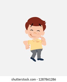 Businessman in smart casual style with funny expression.