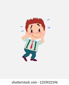 Businessman in smart casual style pleasantly surprised.
