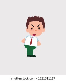 Businessman in smart casual style is slightly angry.