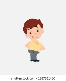 Businessman in smart casual style smiling peacefully.