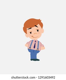 Businessman in smart casual style smiling peacefully.