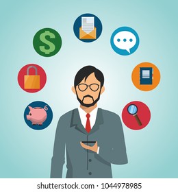 Businessman with smartphone