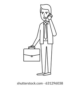businessman with smartphone avatar character icon
