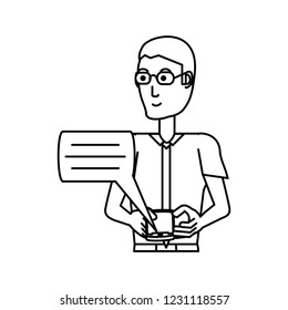businessman with smartphone and speech bubble