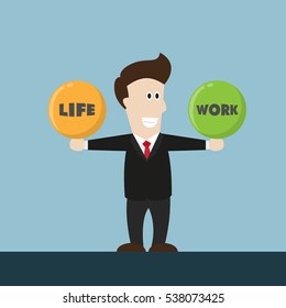 businessman smile because he can balance life and work.
