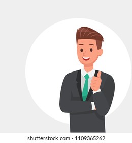 Businessman smile Thumb Up Like character vector design