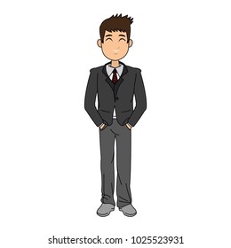 Businessman smiling cartoon