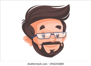 Businessman is with a smiling face expression. vector graphic illustration. individually on a white background.