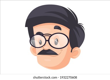 Businessman is with a smiling face expression. vector graphic illustration. individually on a white background.