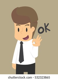  businessman smiling with O.K.. vector