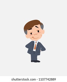 Businessman smiling peacefully.
