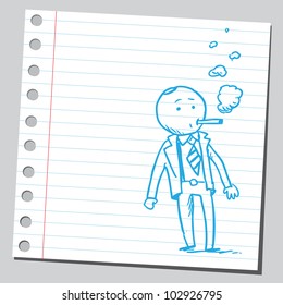 Businessman smoking