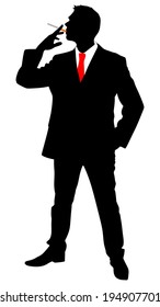 businessman smoking cigarette, vector