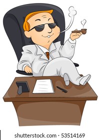 Businessman Smoking - Vector