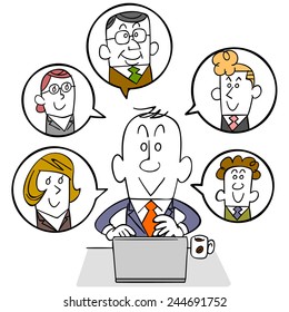 Businessman and SMS