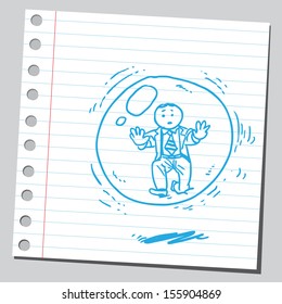 Businessman in soap bubble