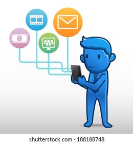 businessman  social icon group element