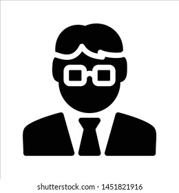 Businessman solid Icon on white background. Vector isolated element.