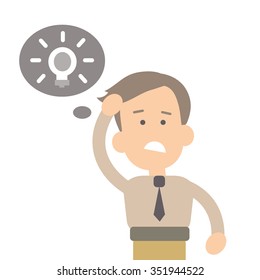 Businessman the solution of the problem, the idea vector illustration in flat style