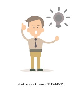 Businessman the solution of the problem, the idea vector illustration in flat style