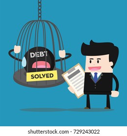 businessman solved debt best business vector eps 10