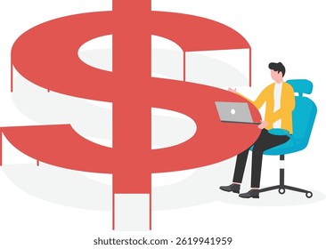 Businessman solving business problems stock illustration

