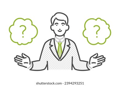 businessman solving doubts vector illustration