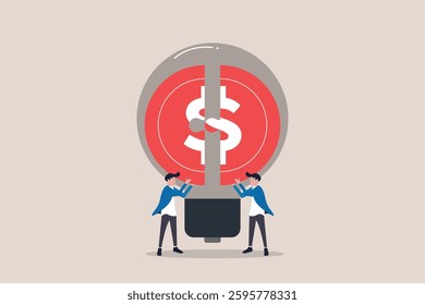 Businessman solving money jigsaw. concept of Wealth management, solve money problem, and planning and strategy for success investment